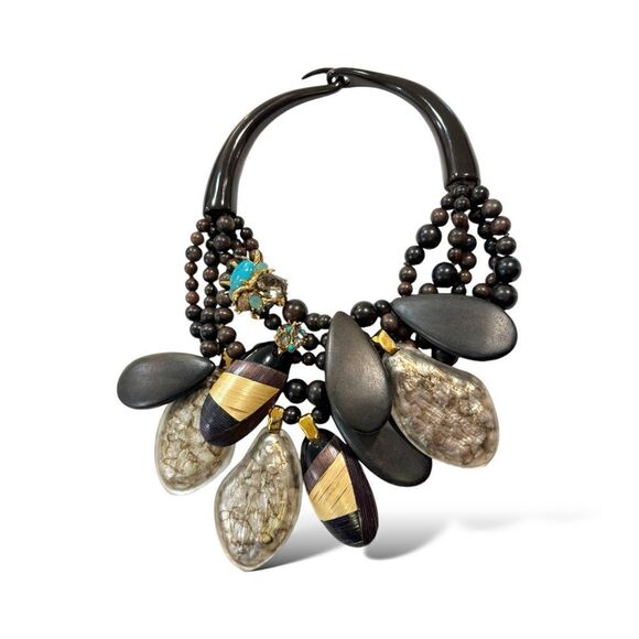 Alexis Bittar Jewelry - ALEXIS BITTAR Lucite Pendants with Crystal & Stone Accents Statement Necklace